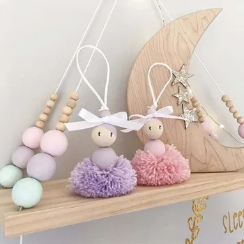 

2020 New Wall Hanging Decor Swing Shelf Decorative Shelves Room Storage Organization personality Kids Room Wooden Beads Tassel