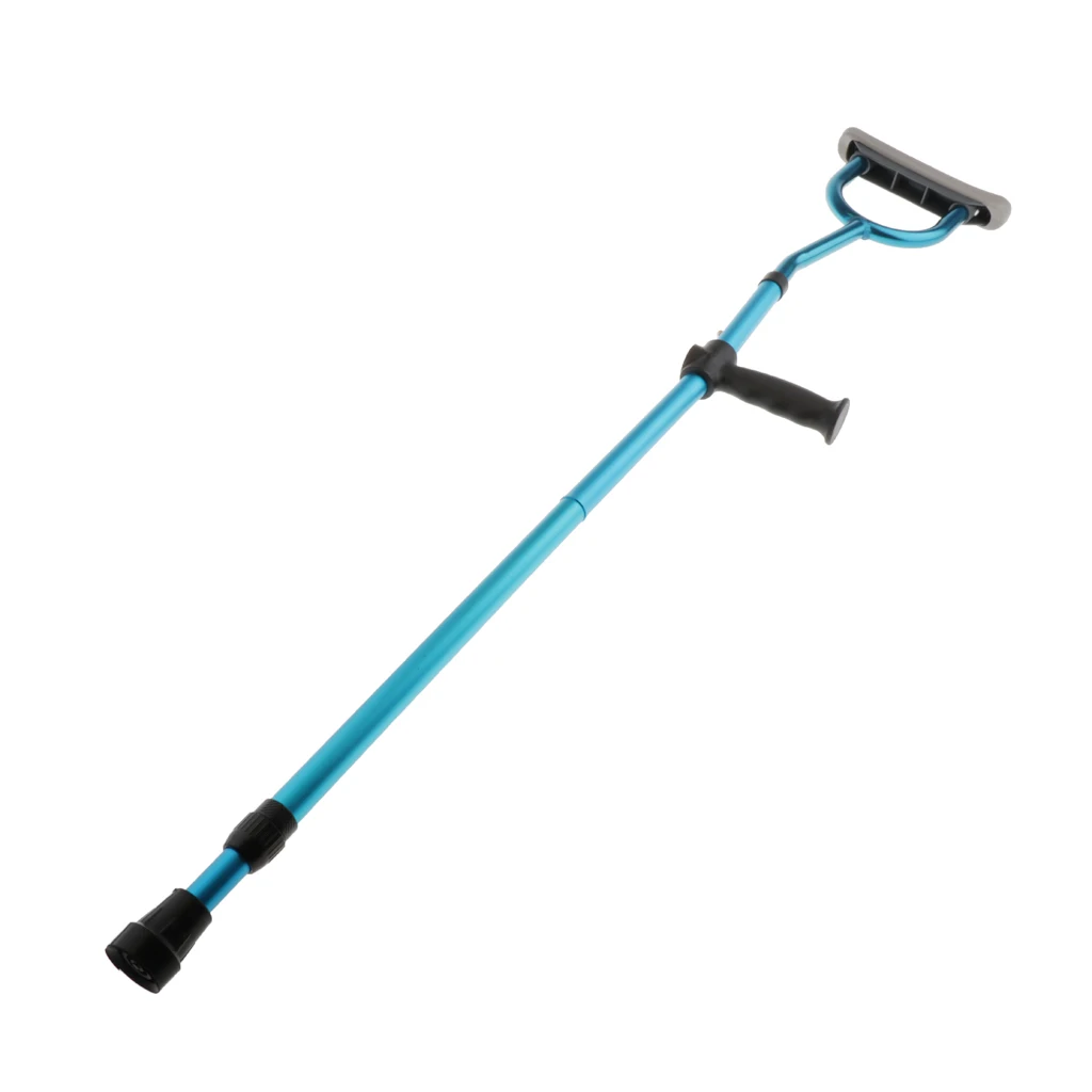 Adjustable Foldable Lightweight Aluminium Underarm Crutches Medical Stabilising Aids Walking Stick Cane with Non-slip Tips   