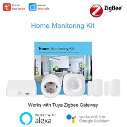 Prise intelligente Tuya avec capteur de porte PIR ZigBee, système d'alarme de sécurité pour maison connectée, fonctionne avec Alexa Google, EU UK US 