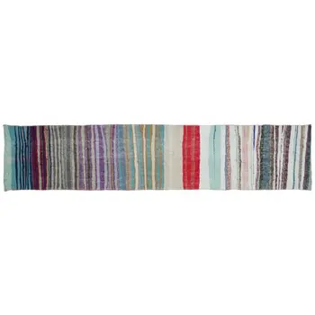 

Handmade Multicolor Vintage English Striped Rug Runner Rug 080x390 Cm-2'7''X12'10''