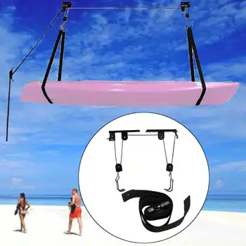 

120cm Black Canoe Boat Kayak Buckle With Double Pull Button Kayak Hoist Lift Pulley System Storage Garage Ceiling Rack Part New