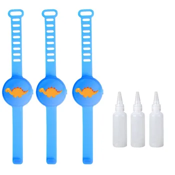 

2020 Adjustable Spinosaurus Logo Wristband Hand Sanitizer Dispenser Especially with Beak Bottles Portable Adult Kid Liquid 3 Pc