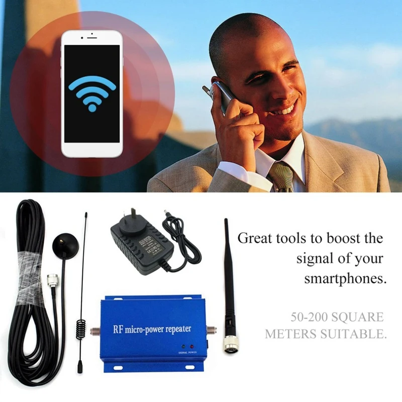 Small Size Gsm Cdma 850Mhz Cell Phone Signal Repeater Booster Amplifier Aerial Kit Mobile Phone Signal Repeater(Eu Plug