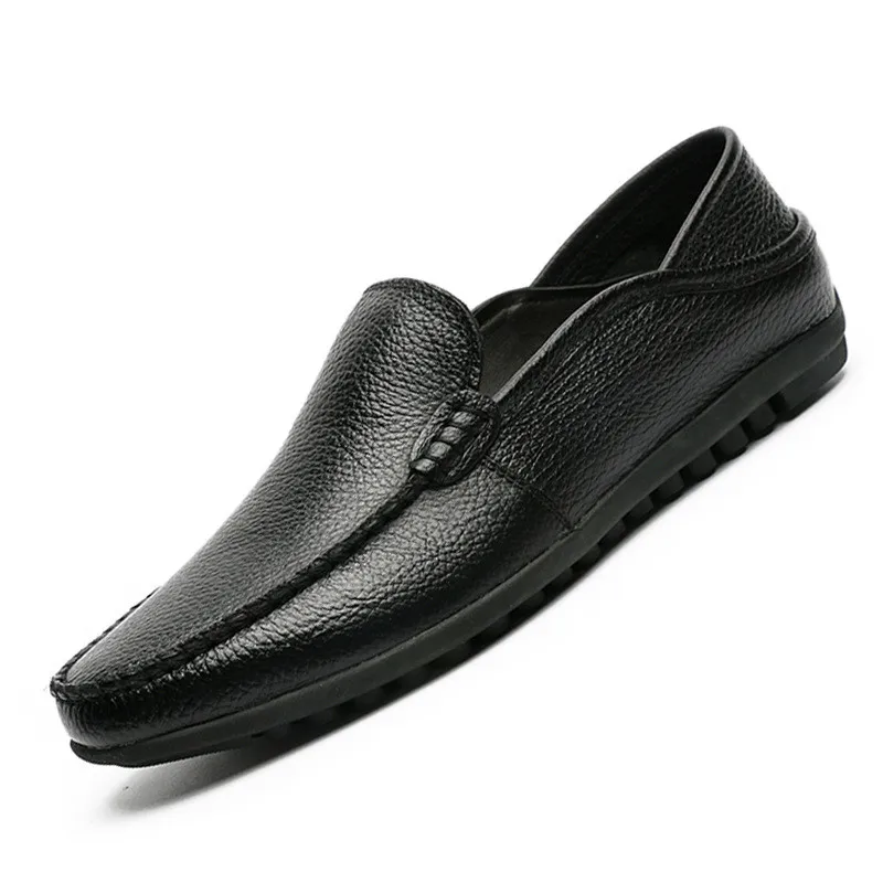 Men Casual Shoes Genuine Leather Flat Loafers Fashion Man Spring Summer Comfort Driving Shoes for Men Slip on Loafers