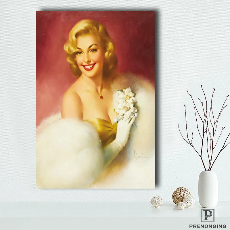 Пользовательские Холст плакат Pin-Up_in_Blu (3) Печатный постер ткань стены искусства