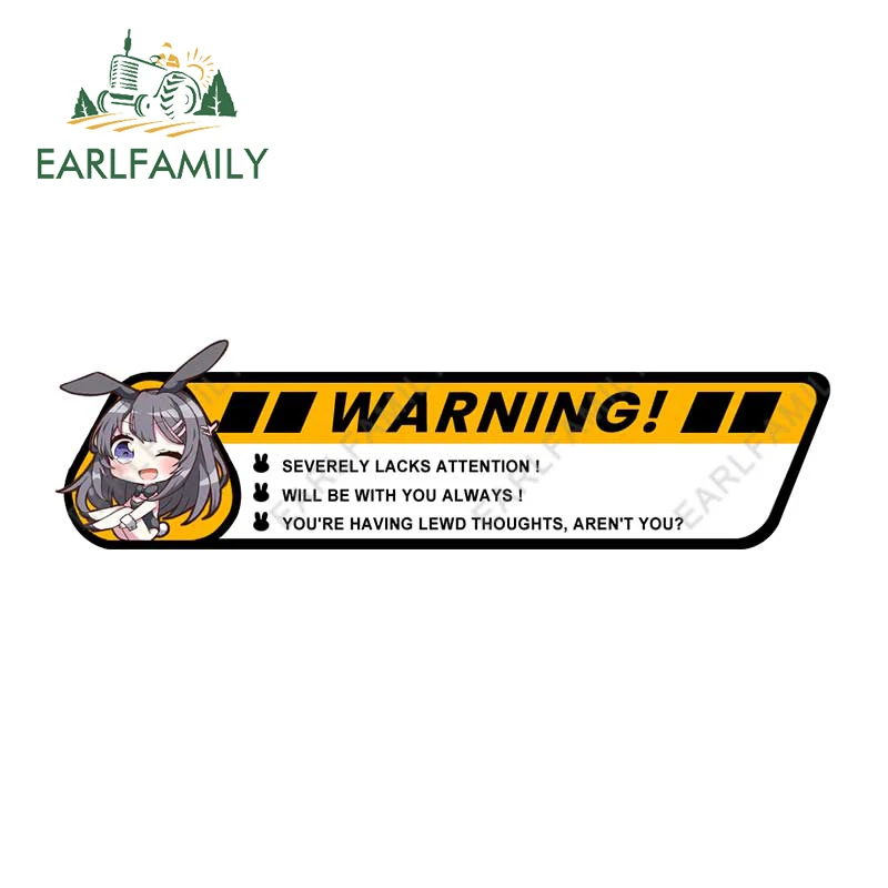 EARLFAMILY 13 см x 3 5 для Sakurajima Mai Предупреждение забавные автомобильные аксессуары
