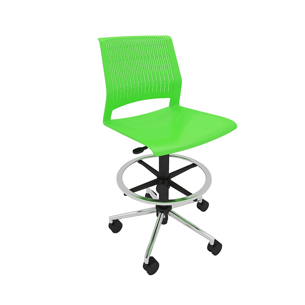 

High Quality Ergonomic Staff with Stainless Wheel Chairs Comfortable Green Back Lift Chair for Office Cafe Fast Shipping