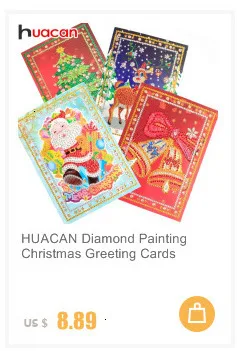 HUACAN 5D DIY Рождественская Алмазная картина карты новая Алмазная вышивка Санта Клаус поздравительные открытки Алмазная мозаика подарок