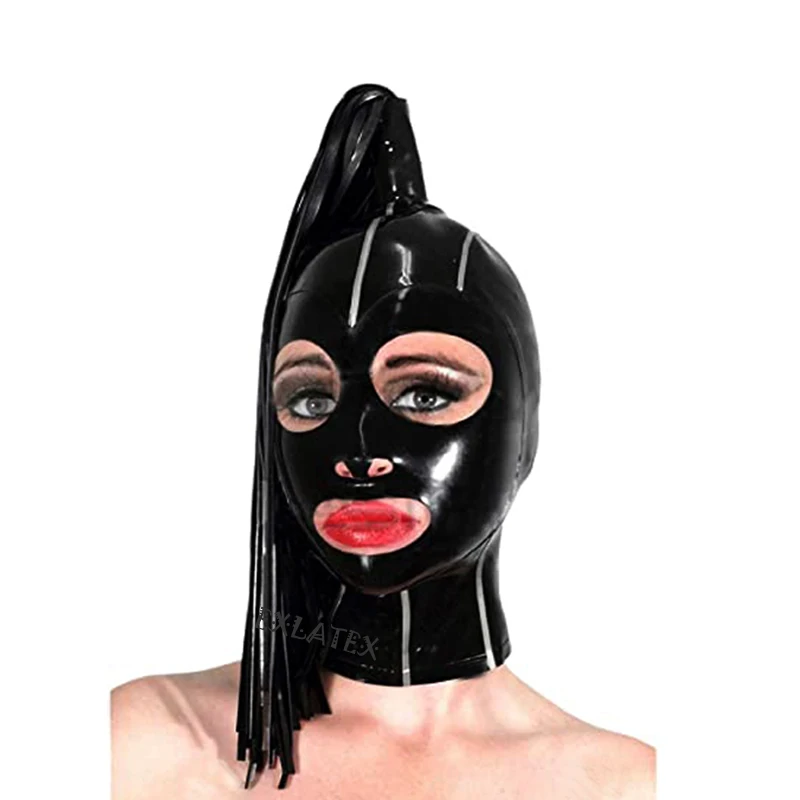 Bondage set of Open face BDSM hood + leather face mask – EspressivoClub