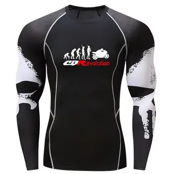

Motorcycle men CBR printed T-Shirt Compression Shirts 3D Teen skull Jerseys Men Long Sleeve tshirt Fitness MMA