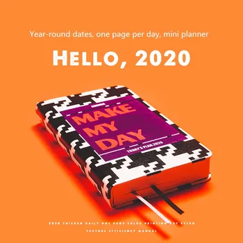 

2020 365 Days Schedule Portableyearly Diary Weekly Monthly Daily Planner Organizer Pu Leather Cover Paper Notebook A6 Agendas