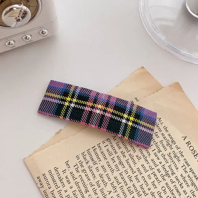 2pc classic plaid Headwear BB Hair Clips for Women Hair Barrette Hairpin Crab Headband Hair Claws clips Accessories for girls black 2pc