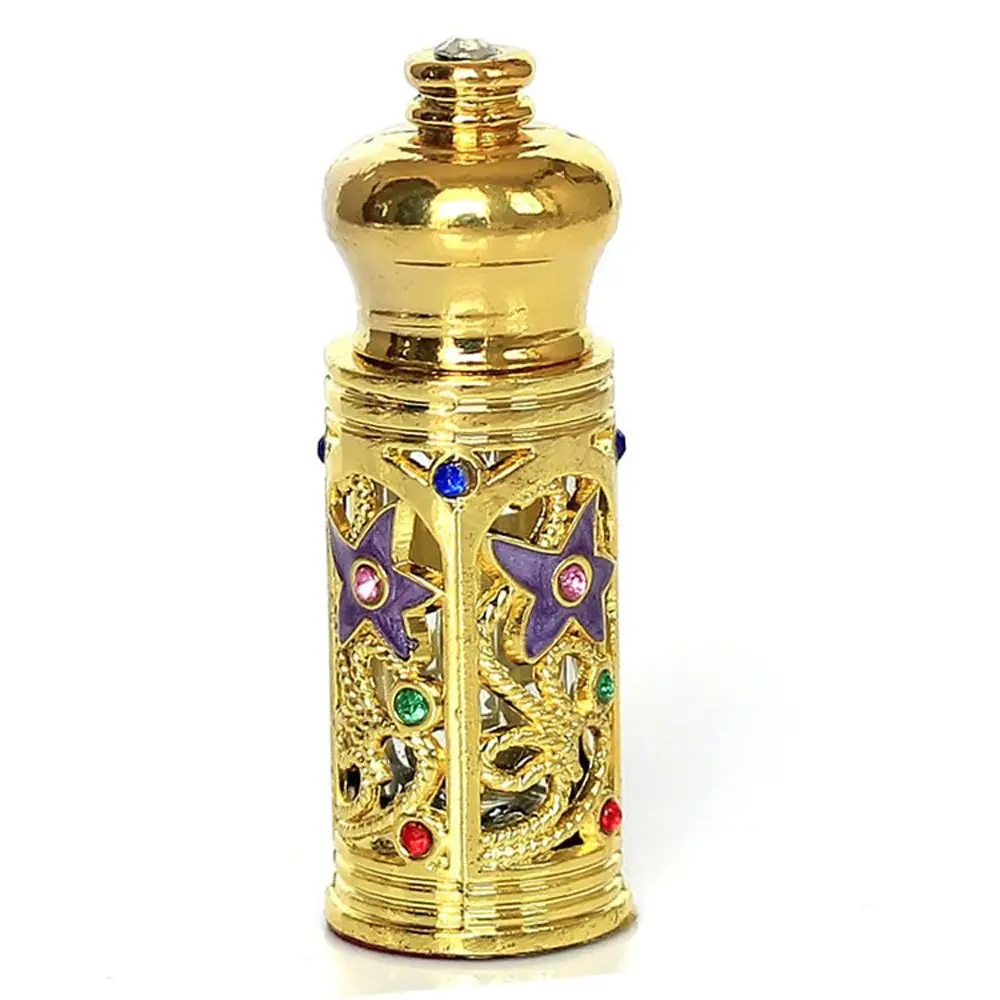 

3ml Vintage Metal Perfume Bottle Arab Style Essential Oils Dropper Bottle Container Middle East Weeding Decoration Gift