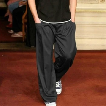 

High Quality Business Casual Mens Loose Wide Leg Pants Long Trousers A61