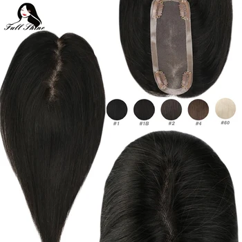

Full Shine Hair Topper 6.5*2.25 inch Clip Hair Piece Free Part mono Base Invisible Blonde ColorMachine Remy Human Hair For Women