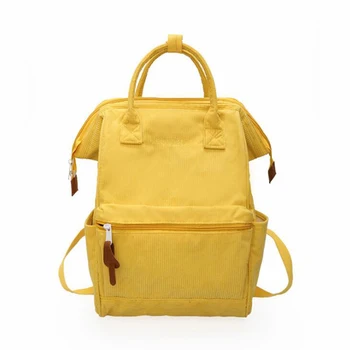 

Female Corduroy Design School Backpack Casual Style Soft Fabric Backpack For Teenage Girls Backpack Women