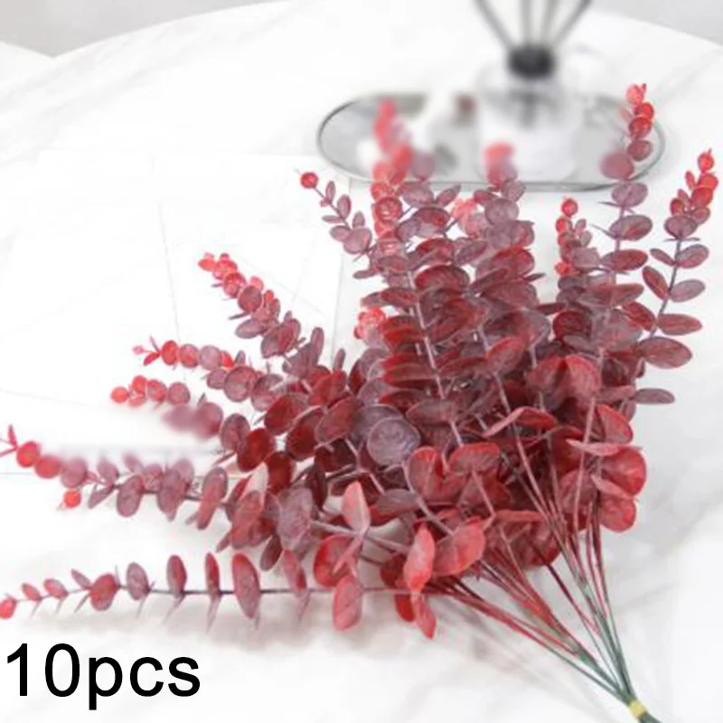 

Artificial Fake Leaf Eucalyptus Green Plant Plastic Flowers Nordic Home Decor