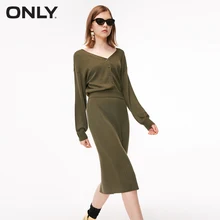 Только осеннее вязаное платье-пуловер с v-образным вырезом на бедрах вязаное платье| 118346522