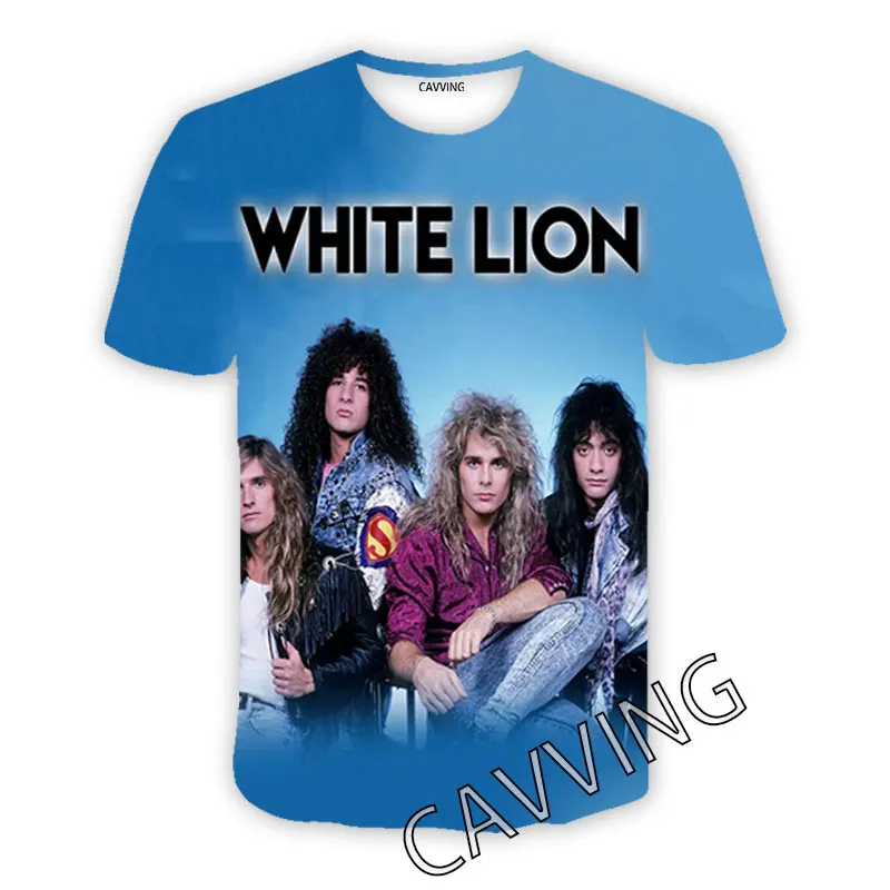 CAVVING 3D Printed White Lion Rock Casual T-shirts Hip Hop Tee Shirts Harajuku Styles Tops Clothing for Men/women |