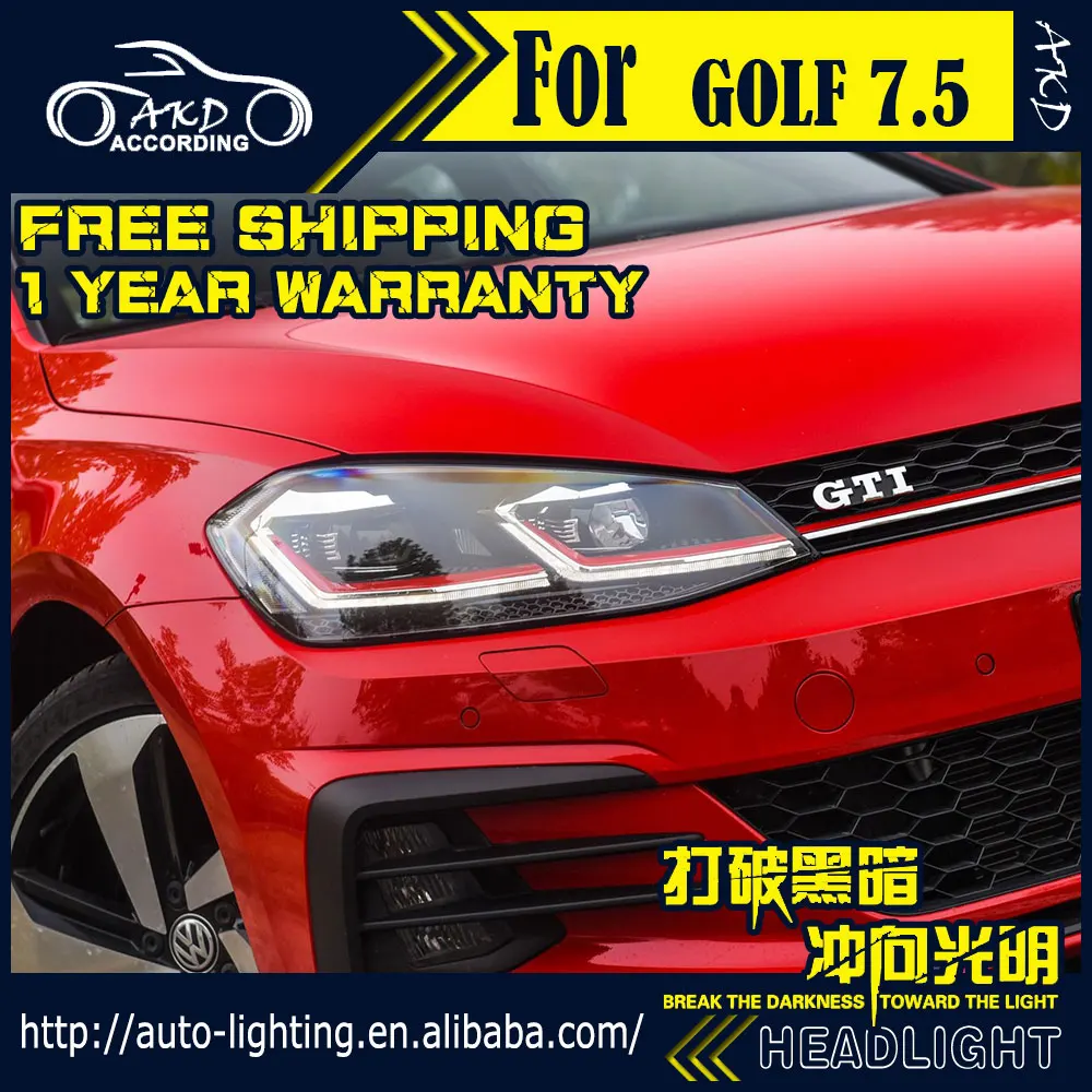 Фара в сборе для Volks Wagen Golf 7 2018 г. светодиодная фара DRL с динамическим поворотным
