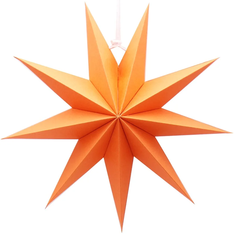 1 шт. 27 см 3D углы бумаги звезда Висячие многоразовые Рождественская вечеринка дерево орнамент дома вечерние свадебные спальня стены DIY украшения - Цвет: orange