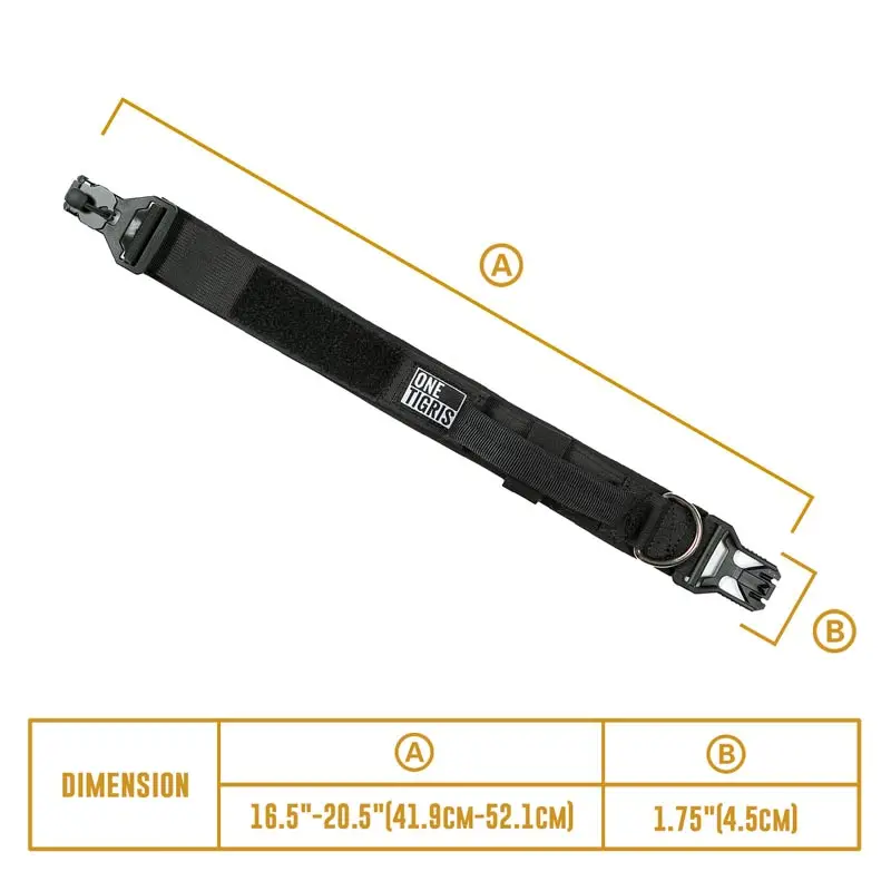 OneTigris тактический нейлоновый ошейник для собак с низким уровнем шума бесшумный фиксатор®Пряжками воротник с подкладкой