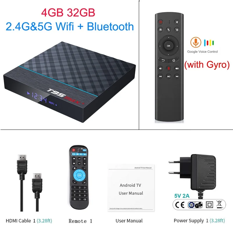 5 Wechip T95 MAX Plus+ Smart Android 9,0 ТВ приставка Amlogic S905X3 4G ram Wifi приставка поддержка Youtube HD видео Отт медиаплеер - Цвет: 5