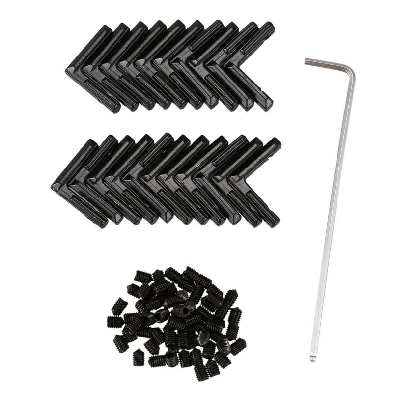 

20Pcs Black T Slot L-Shaped Angle Slot Connector Joint Bracket with Screws and Wrench Tool for 2020 Series Aluminum Extrusion Pr