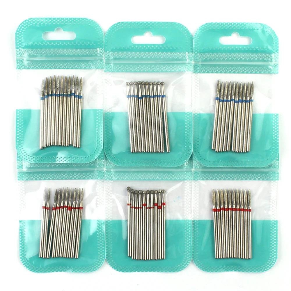Nail Art Tools Nail Drill Bit Nail Drill Bits 10pcs Diamond Nail Mill for Manicure Nail Drill Bits Pedicure Eletric Machine Tools Sets Bit Brush Burr Tools