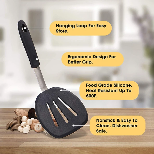 Kitchen Cooking Non-stick HeatResistant Slotted Pancake Turner