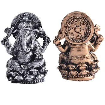 

BUF Resin Indian Style Buddhism Ganesha Statue Decoration Home Furnishings Gift Retro Handicrafts God Figure Statue Sculpture