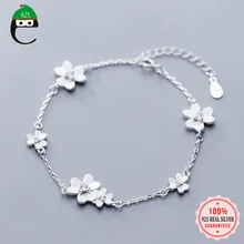 ElfoPlataSi 925 однотонные Настоящее серебро 925 пробы, модное с цветочным принтом ведьмы CZ 925 браслет для Для женщин леди Жены украшения ED180