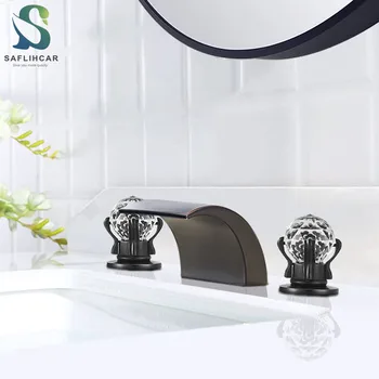 

3-piece Bathroom Basin Faucet Fashion and Contemporary Style Bathroom Basin Faucet Deck Installation Hot and Cold Basin Faucet
