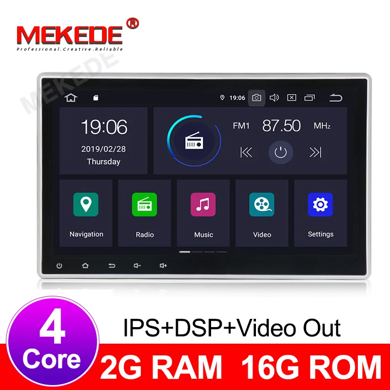 Excellent MP5-Player Octa Core 4G 64G Android9.0 Full Touch Screen Car radio for Universal Auto Multimediadvd player GPS BT WIFI IPS+DSP 2