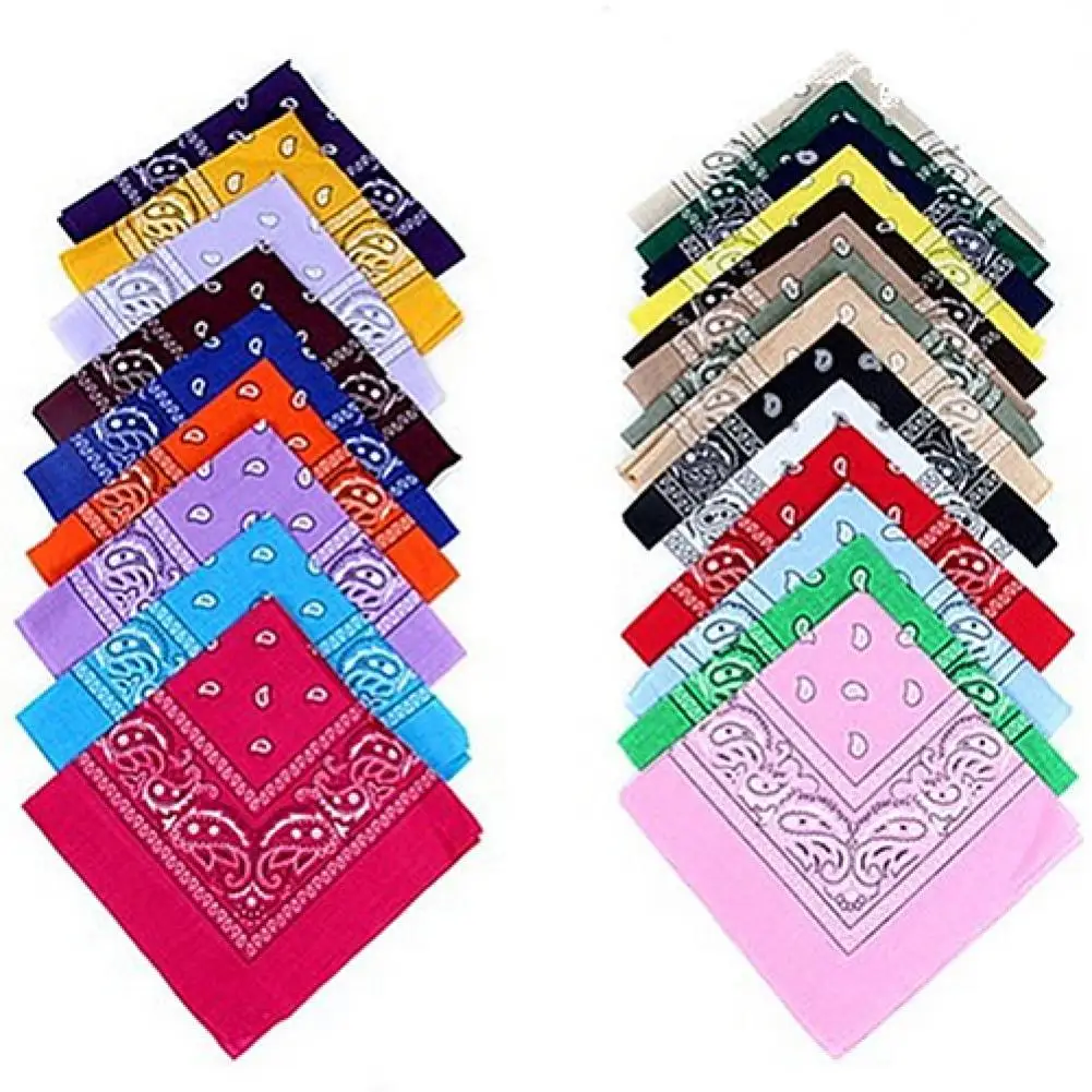 Fashion Unisex Cotton Bandana Scarf Square Hip Hop Bandanas Headwear Head Wrap Head Scarf Headbands Cycling Cap Hair Accessories