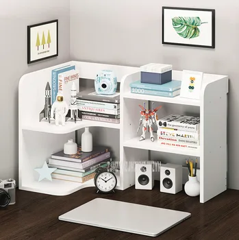 

64/84cm 3-Layer Tabletop Bookshelf Creative Economical Modern Computer Table Desktop Book Storage Bookshelf Wood Bookcase