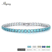 AAA+ кубический цирконий дружба Теннисный браслет для женщин Золотой/белый/зеленый/синий Браслет Циркон Кристалл браслет Ювелирные изделия Подарки