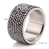 Wholesale  7 Row Jet Hematite Crystal 316L Stainless Steel Jewelry Ring Christmas gift ► Photo 2/6