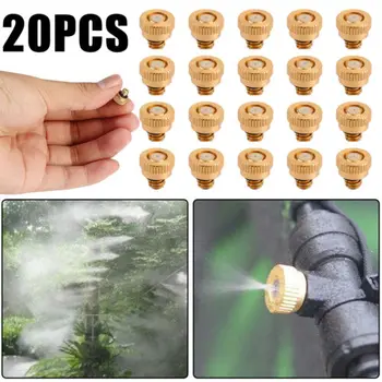 

20pcs/set Brass Misting Nozzles Water Mister Sprinkle For Cooling System 0.012" T2 Sprayer Irrigation Tool Kit