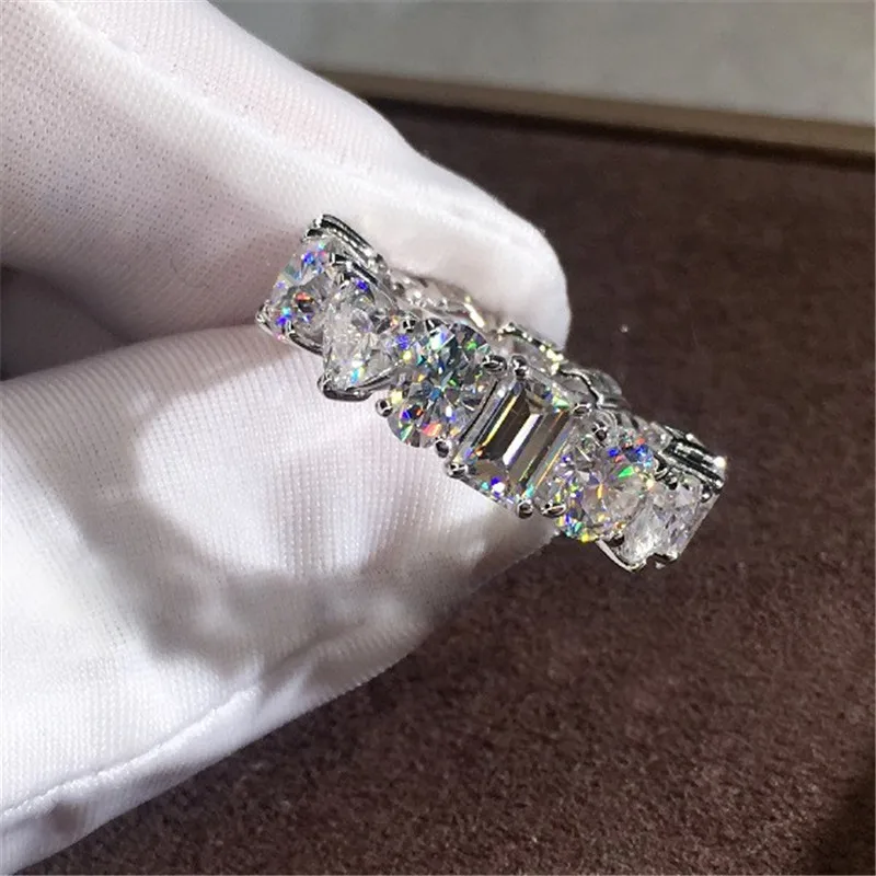 Вечное женское кольцо, 925 пробы, серебряное, различные режущие, AAAAA cz, обручальное кольцо, кольца для женщин, свадебные, вечерние, ювелирное изделие, подарок