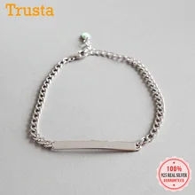 Trustdavis модные подлинные стерлингового серебра 925 пробы милые минималистичные палочки цепи браслеты для женщин подарок на день рождения ювелирные изделия DS2282