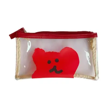 

Kawaii Cartoon Bear Pencil Bag Transparent Pen Case Kids Gift Stationery Pouch M0XB