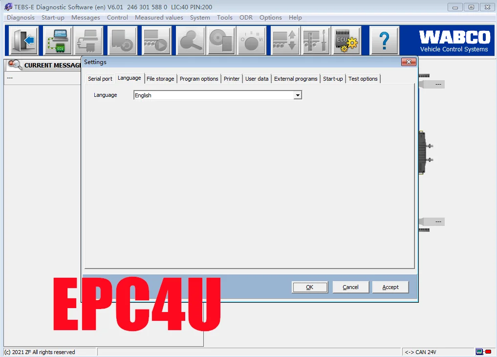 Wabco TEBS-E 6.01 2021 wabco Diagnosesoftware Englisch Deutsch +neuer Aktivator