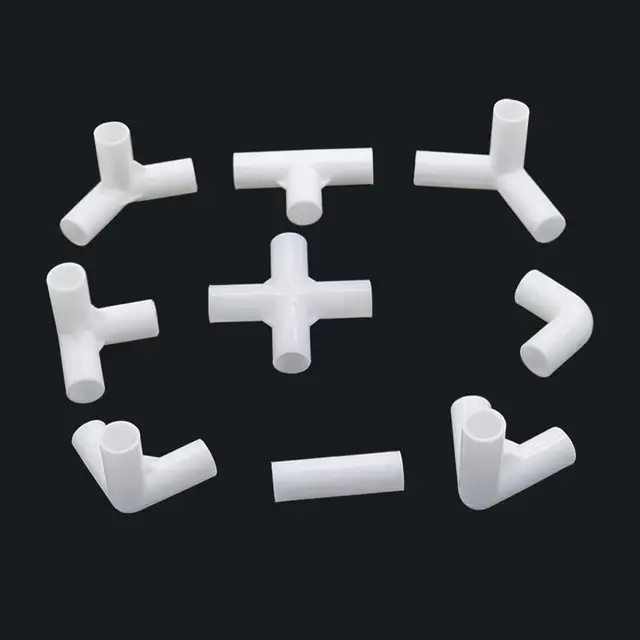 5Db Belső Átmérőjű 12 Mm-Es Egyenes Könyök 4-Utas Tee-Csatlakozó 60 90 120 135 Fokos Pvc Csatlakozó Diy Szekrény Sátor Illesztő Adapter