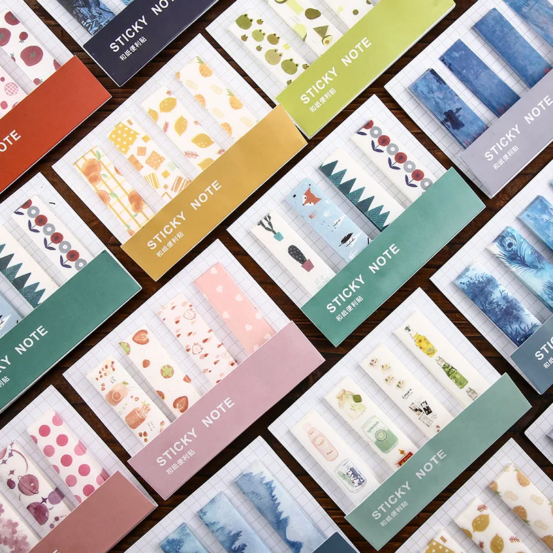 

1 Set Memo Pad Bookmarks Cute Fruit Sticky Notes Index Pad Diary Planner Stationery School Supplies Paper Stickers