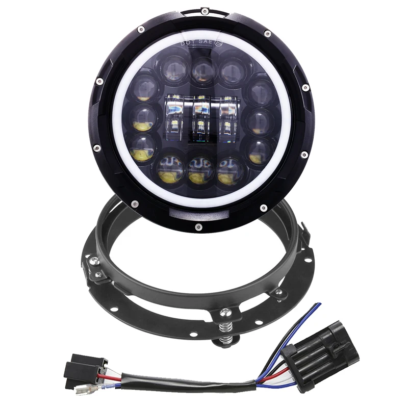 b sets 7 дюймов DOT SAE E9 мотоциклетные фары с углом глаза светодиодные фары 7 дюймов корпус ведро отделка кольцо - Цвет: b sets