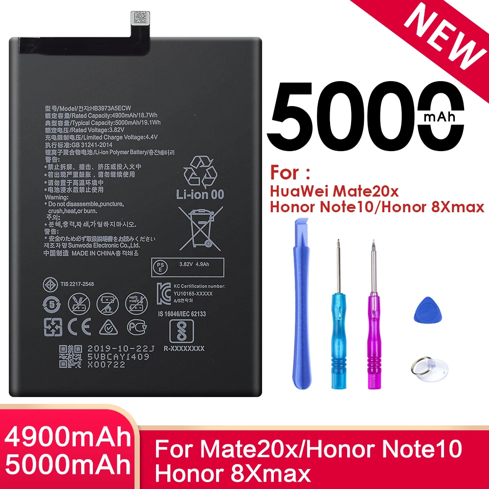 Аккумулятор HB3973A5ECW для Huawei Honor Note10 8X max Mate20x Note 10 Mate 20x мобильный телефон 5000 мАч