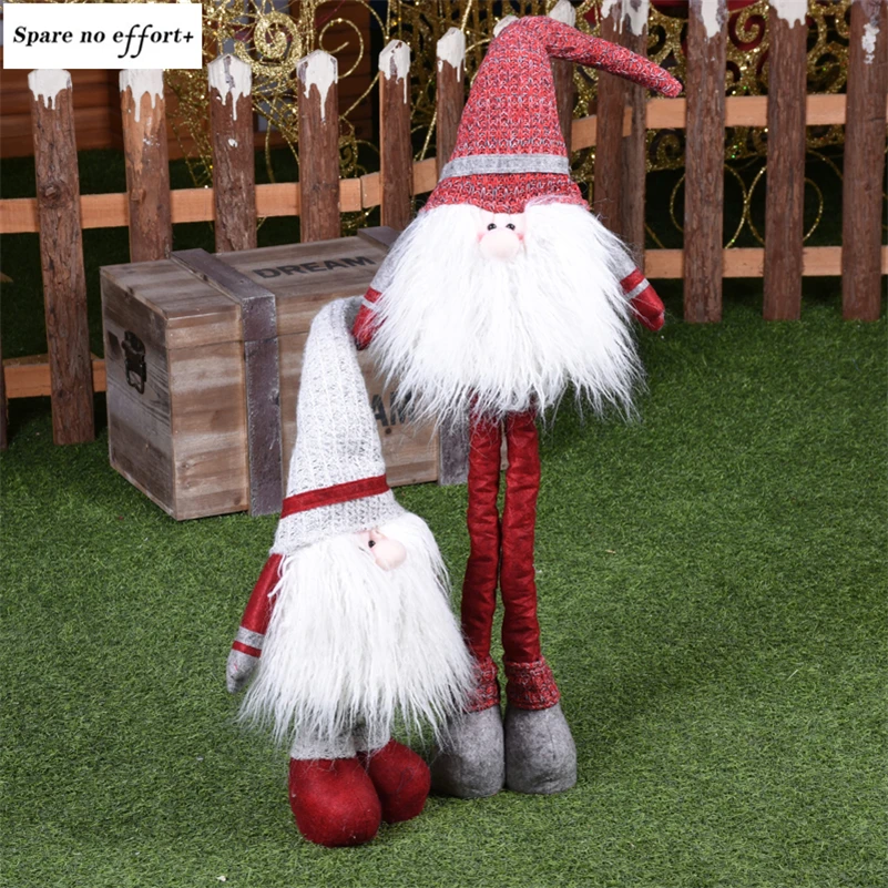 Большой 80 см выдвижной Санта Клаус Снеговик кукла украшения Navidad фигурка рождественские украшения для дома Новогодний Рождественский подарок
