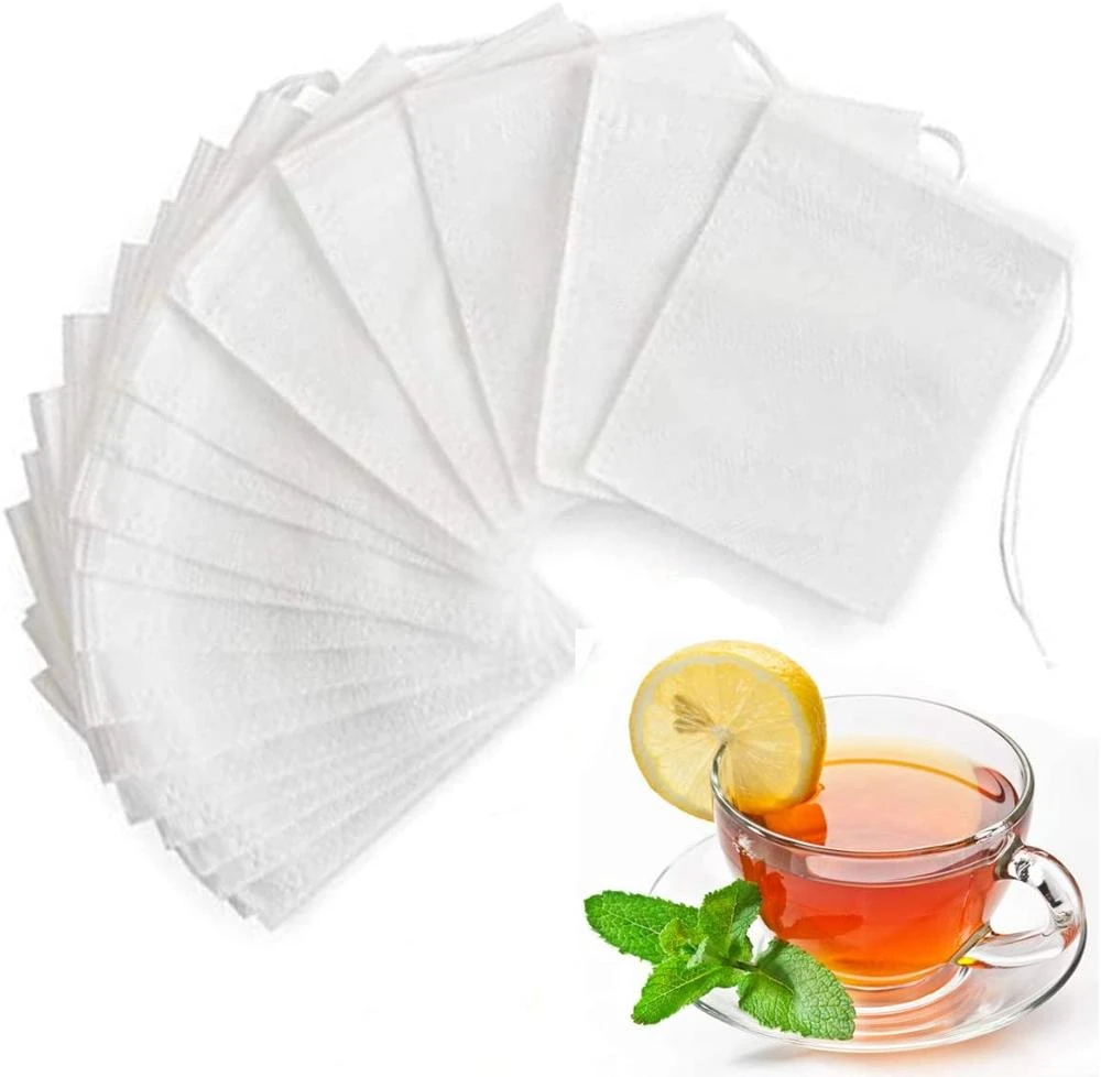 100 Pcs Tea Filter Bags Nonwoven Fabric Disposable Empty Tea Bags