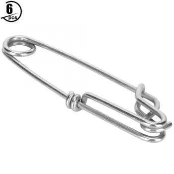 

6pcs Stainless Steel Tuna Clips Longline Hangers Snap Clamp Connector Fishing Tackle Accessory